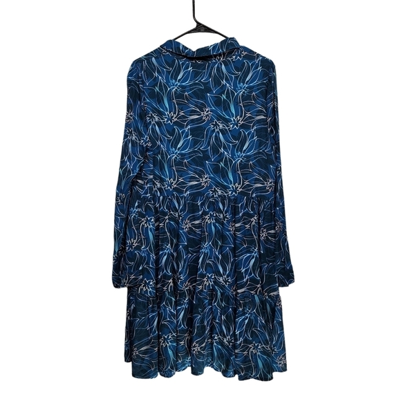 Karakorum Women's Blue Floral Button-Front Mini Dress - M - Picture 5 of 7